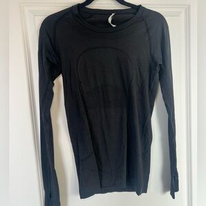 Lululemon Athletica Black Mesh Long Sleeve Top